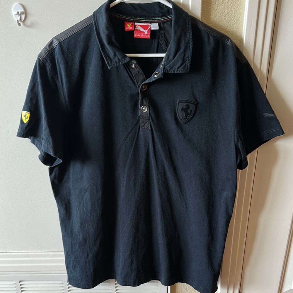Ferrari x Puma Men's Polo Shirt in Black XL
